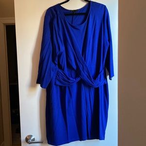 Blue Faux Wrap dress